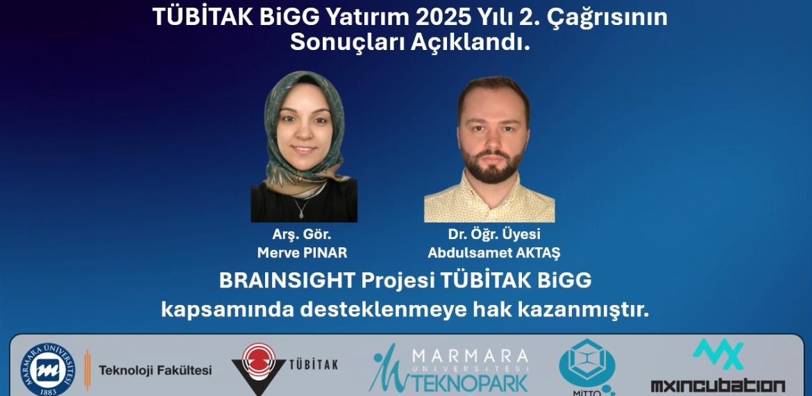 BRAINSIGHT Projesi TÜBİTAK BİGG Kapsamında Desteklenmeye Hak Kazandı.